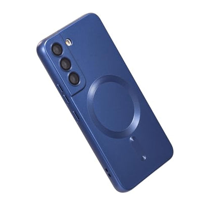 Magnetic for Samsung Galaxy S21 Case,Soft Silicone Slim Fit Anti-Scratch Phone Case Cover with Camera Protection,Compatible with MagSafe,Dark Blue - color: Dark Blue, size: S21