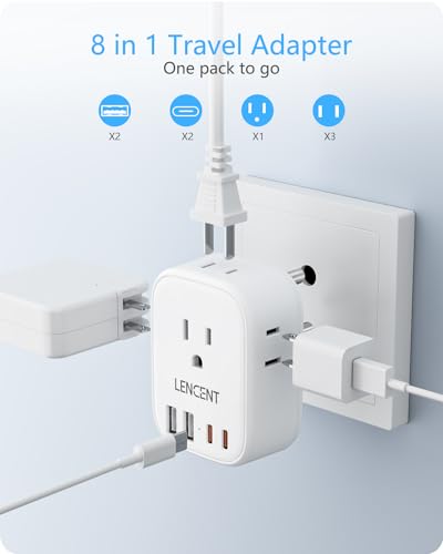 LENCENT US to India Power Plug Adapter, Indian Travel Adapter - style: Type D-17.5W-India Maldives