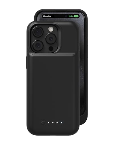 Mophie Juice Pack iPhone 15 Pro Battery Case - Legendary Power & Protection - Up to 50% Extra Battery, 6ft Drop Safety, Eco-Friendly Design, Black