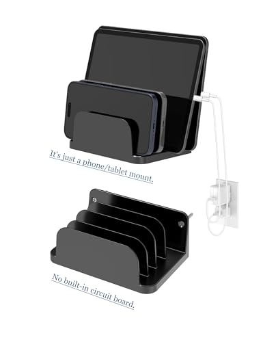 Wall Mount Phone Holder, Black - color: Black