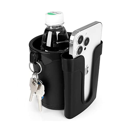 Accmor 3-in-1 Bike Cup Holder with Cell Phone Keys Holder, Bike Water Bottle Holders, Universal Bar Drink Cup Can Holder for Bicycles, Motorcycles, Scooters, Black - color: Black