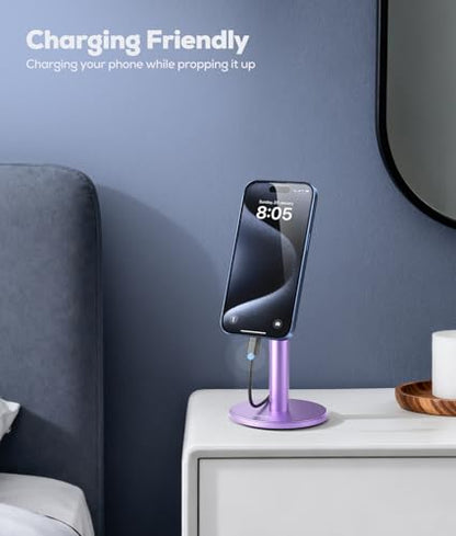 Nulaxy Magnetic Full Aluminum Cell Phone Stand with 360 Rotating, Purple - color: E-Purple
