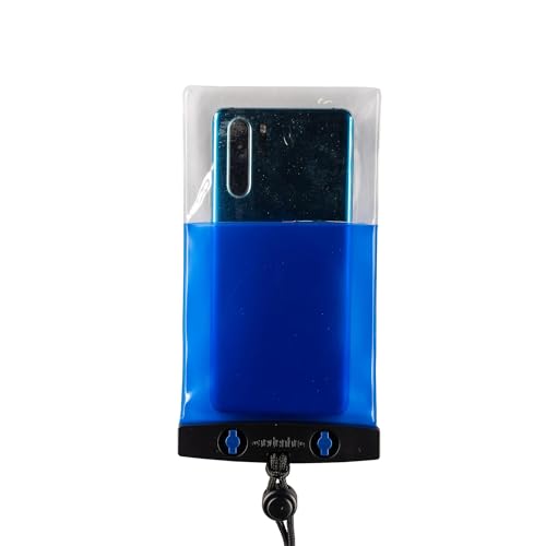 Aquapac Waterproof Phone Case, Medium, Blue | iPhone and Android, Made in The UK, Hiking, Mountain Biking, Running Accessory, Floating, IPX8 certified to 30 ft deep.