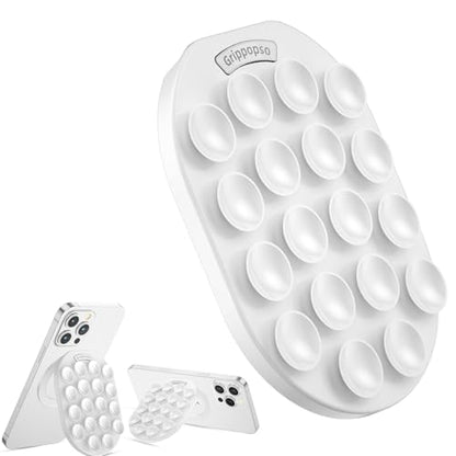 Magnetic Silicone Suction Cup Phone Mount for Magsafe Phone Grip - color: White