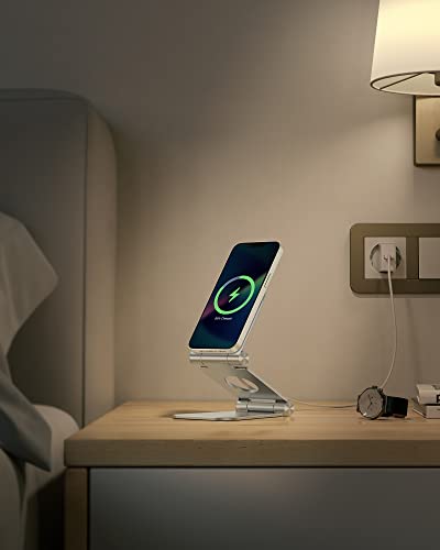 OMOTON MS02 Phone Stand for Magsafe Charger, Phone Holder for iPhone Silver