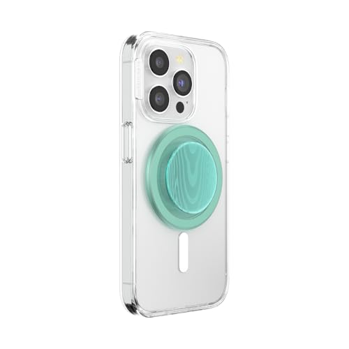 PopSockets Phone Grip for MagSafe, Magnetic Holder- Moire Turquoise - color: Alum Moire Turquoise, style: MagSafe