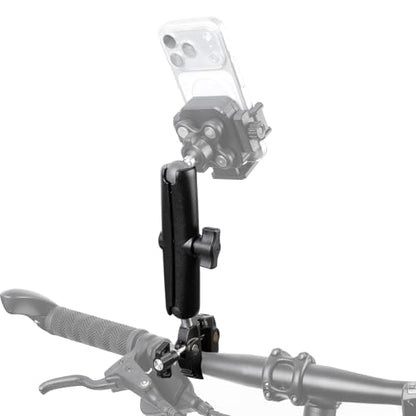 Aluminium 1" Ball Handlebar Mount Clamp Base 5.91'' Length Double Socket Arm for Rails 0.5" to 2" in Diameter, Compatible with RAM mounts & Bike Motorcycle Phone Holder - style: Clamp with 5.91" Arm