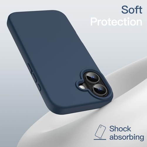 JETech Silicone Case for iPhone 16, Navy Blue | Silky Soft Touch, Shockproof Protection, Scratch Resistant, Microfiber Lining - color: Navy Blue, size: iPhone 16