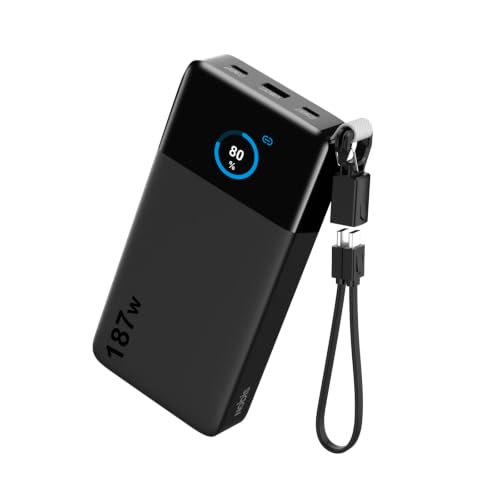 NOBIS Portable Charger 187W 25000mAh Power Bank w/Smart Display APP