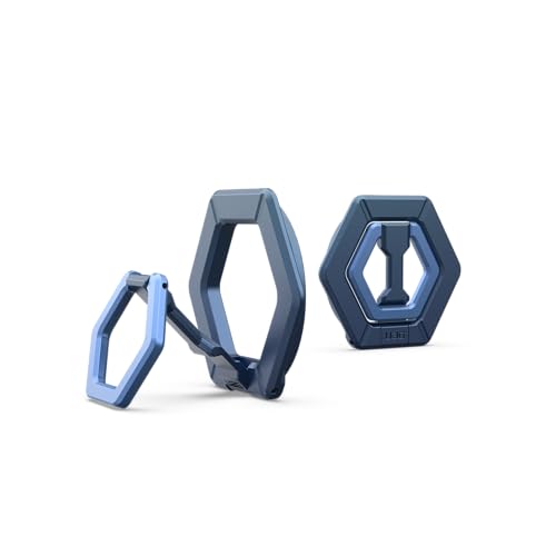 URBAN ARMOR GEAR UAG Magnetic Ring Stand Compatible with MagSafe Magnet, Removable Metal Finger Ring Grip 360 Rotation Adjustable Kickstand for iPhone 17, Galaxy S26, Mallard/Bright Blue