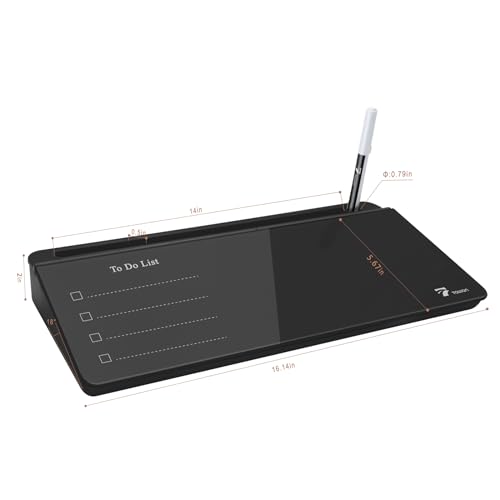 TOWON Glass Desk Whiteboard 16x7 in with to-Do List Templates, Black - color: Line Black
