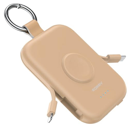 RORRY CharmGo Portable Charger, 5000mAh Portable Charger Power Bank - color: Honey Beige