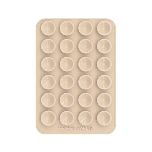 Velvet Caviar Suction Cup Phone Case Mount Compatible with MagSafe Devices Only - Magnetic Silicone Sticky Phone Grip Holder for iPhone Back of Phone - Mirror Gripper (Nude) - color: Nude
