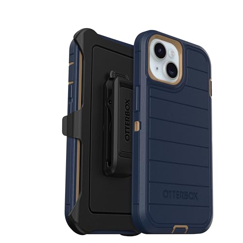 OtterBox iPhone 17e & iPhone 16e (Only) - Defender Series Case - Blue Suede Shoes - Screenless - Rugged & Durable - with Port Protection - Holster Clip Includes - Microbial Defense Protection - color: Blue Suede Shoes, style: Non-MagSafe