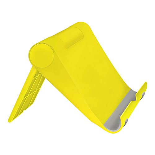 Adjustable Cell Phone Stand for Desk, Portable Phone Holder Compatible with Most iPhone, Samsung and Other Smartphones - Yellow - color: Yellow