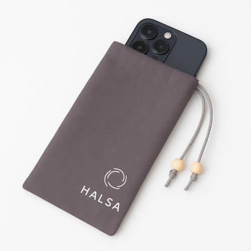 Halsa EMF Shield Sleeve for Cell Phone - Signal Blocking Anti-EMP Pouch - Smartphone Protection Case Against Radiation, EMF, 5G, RFID - Grey - 4x8 Inch Fits Most Phones - color: Gray