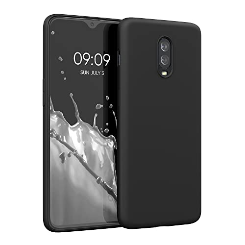 kwmobile Case Compatible with OnePlus 6T Case - Slim Protective TPU Silicone Phone Cover - Black - color: black