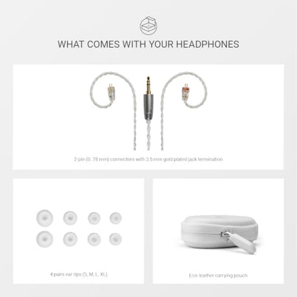 MEZE AUDIO Alba | Wired in-Ear Monitor Headphones for Audiophiles | USB-C Adapter Not Included | Widely Compatible | Noise Isolating | Ergonomic Metal Chassis (White w/o Adapter) - color: White w/o adapter