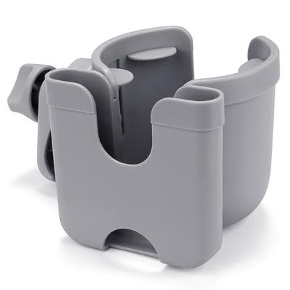 Accmor Stroller Cup Holder with Phone Holder, Bike Cup Holder, Universal Cup Holder for Uppababy Nuna Strollers, 2-in-1 Drinks Holder for Walker, Wheelchair, Scooter - color: All Grey