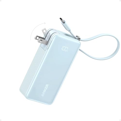 Anker Nano 3-in-1 Portable Charger,10,000mAh 30W Travel Power Bank - color: Blue