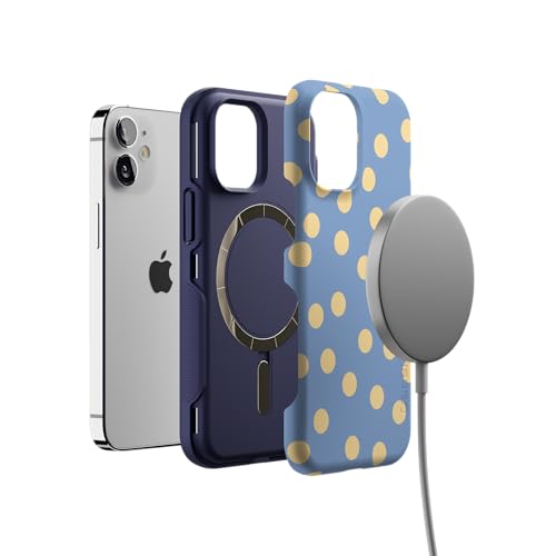 Casely iPhone 12 Mini Case | in the Spotlight | Pastel Polka Dot | Bold Protective Design | Compatible with MagSafe - color: In the Spotlight | Pastel Polka Dot, size: Iphone 12 Mini