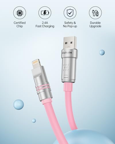Hichain Lightning Cable for iPhone Charging Cable Pink 2 Pack 4FT - color: Pink, size: 2 Pack / 4 FT