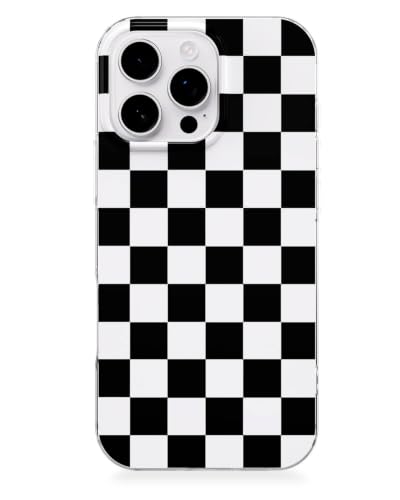 Feams for iPhone 16 Pro Max Case [Compatible with Magsafe] Slim Shockproof Protective TPU Phone Cover for iPhone 16 Pro Max 6.9" Women Girls, Black Checkered - color: Black Checkered, size: for iPhone 16 Pro Max (6.9 Inch)