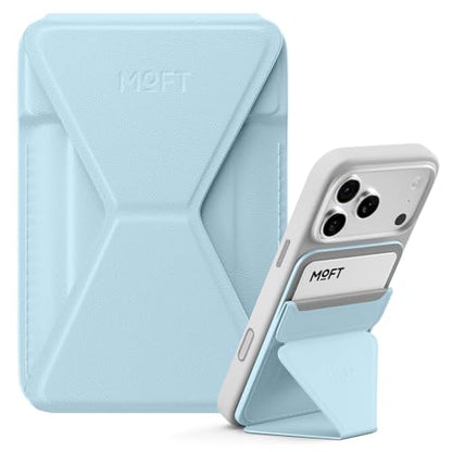 MOFT Magnetic Wallet Stand Compatible with iPhone 18/17/16/15/14/13 Series, Angle Adjustment Magsafe Compatible MOVAS Phone Stand - color: Soothing Mist, size: Standard