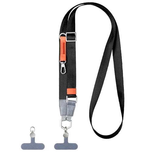Phone Lanyard,Adjustable Anti-Theft Neck Strap,Black - color: Black
