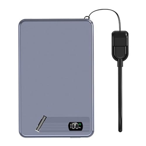 Thin Magnetic Digital Display Wireless Charging Battery Holder Case Without Battery Easy to Assemble for Electronics - color: Light Blue