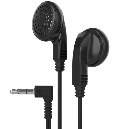Maeline Bulk Earphones with 3.5 mm Headphone Plug - 300 Pack Wholesale Bundle - Black - color: Black, size: 300 Pack