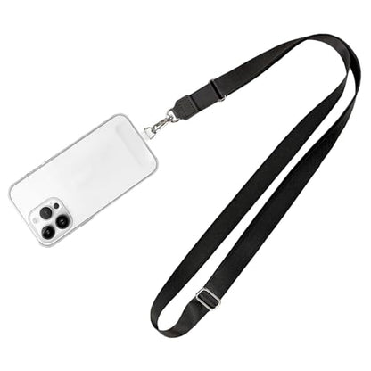 MOLOPPO Long Phone Lanyard for Smartphone, Adjustable Crossbody Strap-Black - color: H1-black