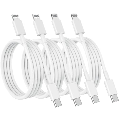 USB C to Lightning Cable (4pack 10 ft), Apple MFi Certified iPhone Fast Charger 3m, Power Delivery Original Type C Charging Cord for Apple iPhone 13/12/11 Pro/11/XS MAX/XR/8/7/6s Plus,iPad (White) - color: White, size: 4pack(10Ft)