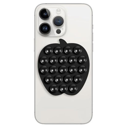 CIEO SuctionPhone Grip, Strong Silicone Suction,Strawberry Sticky Grip,Suitable for Selfies and Videos on Mirrors, Bathrooms and Smooth Surfaces, Compatible with iPhone (Apple Black) - color: Apple Black