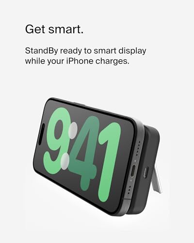 Belkin 5000mAh 7.5W MagSafe Power Bank with Kickstand - color: Black