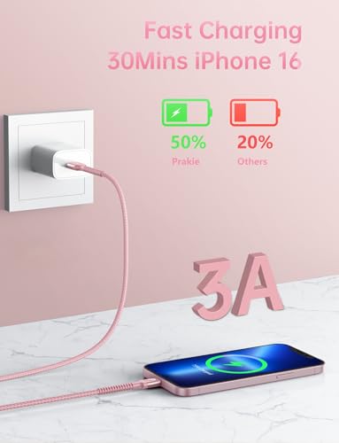 iPhone 16 USB C Cable Fast Charging [2 Pack, 6FT], USB A to USB C Charger - color: Pink, size: 6FT, style: USB A to USB C