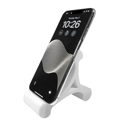 Skalene Phone Stand - 100% Silicone Rubber, Adjustable Phone Holder, Prop, Rest - Desk, Office, Home, Kitchen Accessory (Arctic White) - color: Arctic White