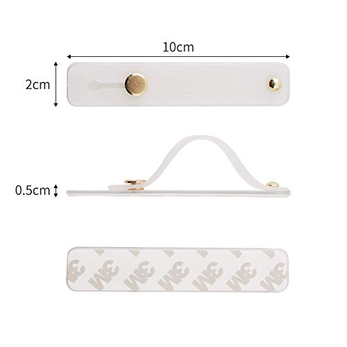 Removable and Reusable Cell Phone Grip Strap, Yetaida Telescopic Finger Kickstand Bracket Universal Silicone Phone Holder Stand and Portable Finger Loop for Most Smartphones Case (White) - color: White