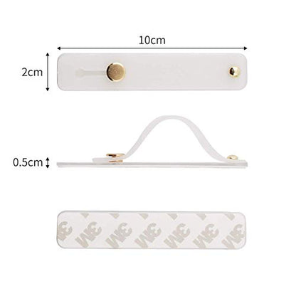 Removable and Reusable Cell Phone Grip Strap, Yetaida Telescopic Finger Kickstand Bracket Universal Silicone Phone Holder Stand and Portable Finger Loop for Most Smartphones Case (White) - color: White