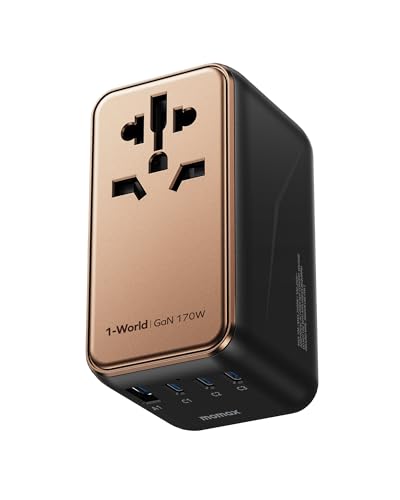 MOMAX 170W GaN Universal Travel Adapter, High-Power Travel Charging - size: 170 W