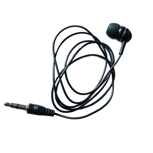 Single Sided 3.5mm Mono in Ear Headset, Noise Isolating Single Side Corded Earbud Headphone for Cell Phones Laptops Notebook Office Call Use