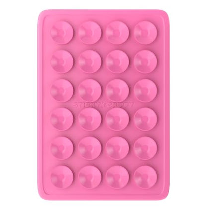 StickyGrippy Suction Phone Case Mount, Sillicon Adhesive Phone Accessory for iPhone and Android, Hands-Free Fidget Toy Mirror Shower Phone Holder, Tiktok Videos and Selfies (Bubble Gum) - color: Bubble Gum
