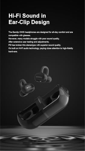 Moondrop Pill Open Ear Headphones Bluetooth 6.0 OWS Hanging Earphones IPX4 Open Ear Clip Wireless Earbuds Built-in AI ENC MD-0WS-003 (RED) - color: RED