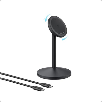 Anker MagSafe Charger, MagGo Qi2 15W 360-Degree Wireless Charger Stand - color: Black