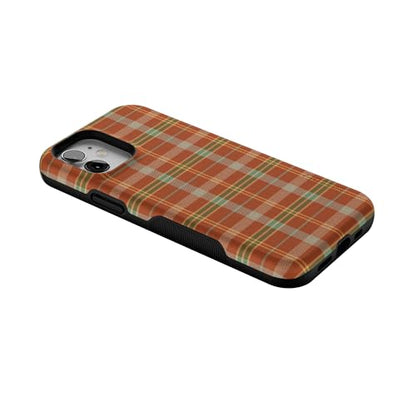 Casely iPhone 12 Mini Case | Spiced Chai | Fall Plaid | Bold Protective Design | MagSafe Compatible Design - color: Spiced Chai | Fall Plaid, size: Iphone 12 Mini