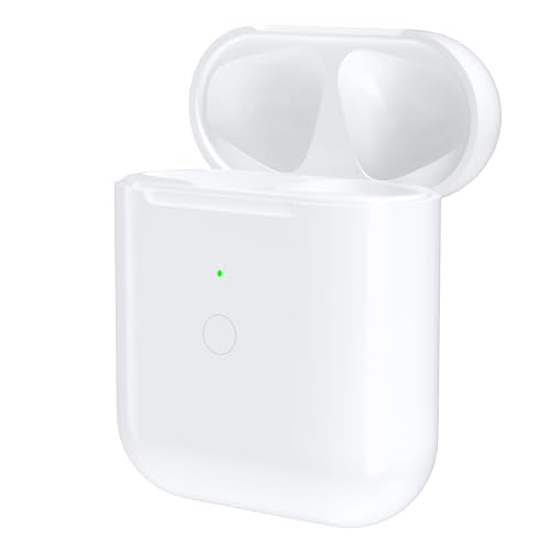 Compatible for AirPods 1st 2nd Gen Wireless Charging Case, Wireless Charging Case Replacement for Airpod 1 2 Charging Case with Bluetooth Pairing Sync Button - size: 2.11"(2 Case-C)