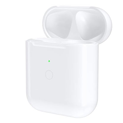Compatible for AirPods 1st 2nd Gen Wireless Charging Case, Wireless Charging Case Replacement for Airpod 1 2 Charging Case with Bluetooth Pairing Sync Button - size: 2.11"(2 Case-C)
