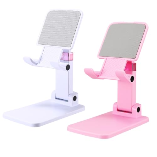 Cell Phone Stand Cute Mobile Holder For iPhone Desk Office Accessories - color: 12-White&Pink
