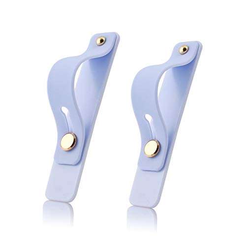 Removable and Reusable Cell Phone Grip Strap, Yetaida Telescopic Finger Kickstand Bracket Universal Silicone Phone Holder Stand and Portable Finger Loop for Most Smartphones Case (Lilac) - color: Lilac