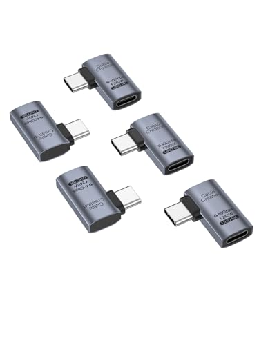 CableCreation Right Angle USB C Adapter 5 Pack, USB C Adapter 40Gbps 240W - size: 5PCS, style: Right Angle